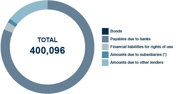 Composition of debt at 31/12/2022
